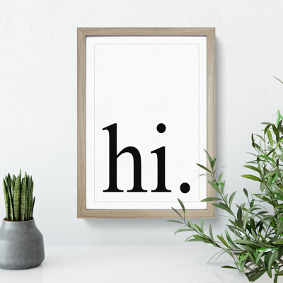 Hi Black - Framed Print