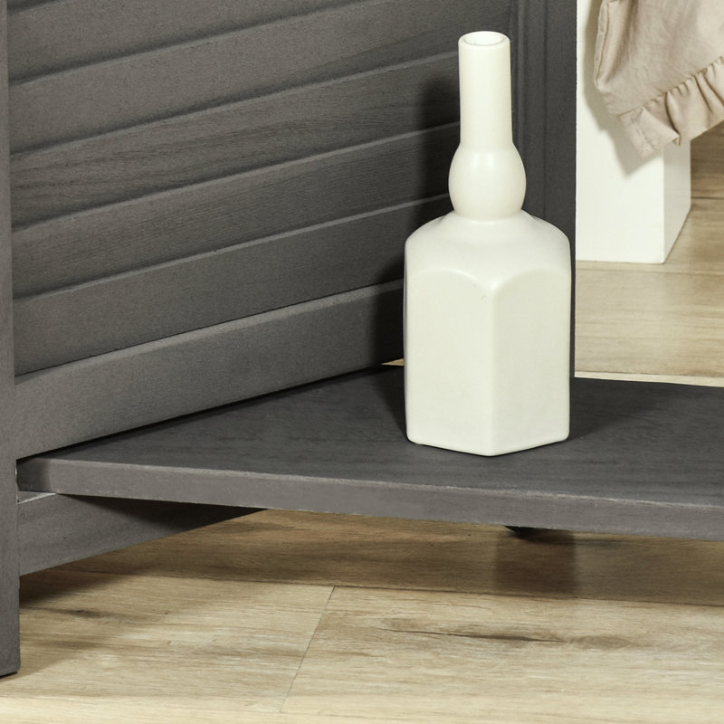 Paravents pliables de 5,6 pi, gris avec tablettes de rangement pour chambre à coucher / bureau, rangement à 4 cloisons en bois rustique, moustiquaire pour chambre / bureau