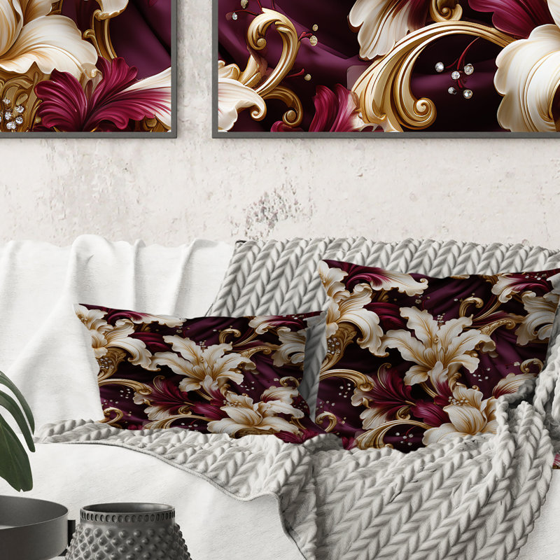 Coussin décoratif Royal Victorian Flourish Victorian, H 16 po x l 16 po