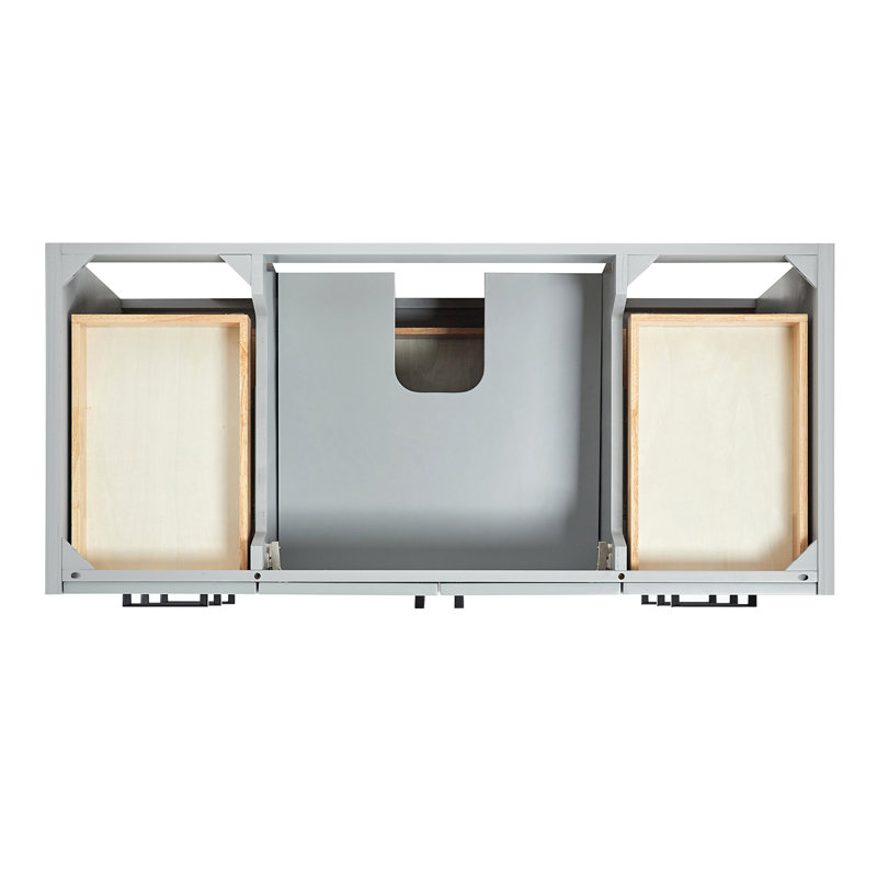 ARIEL Kelly 48 Single Sink Bathroom Vanity with Carrara Quartz Top, Gray, 48"