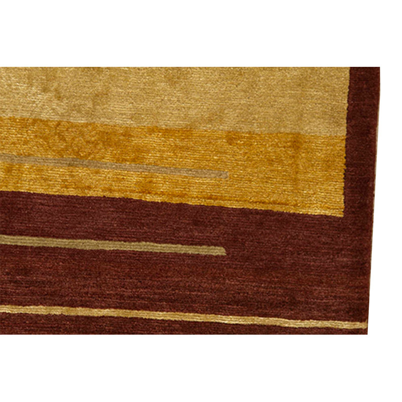 Hand-Knotted High-Quality Red and Gold Area Rug