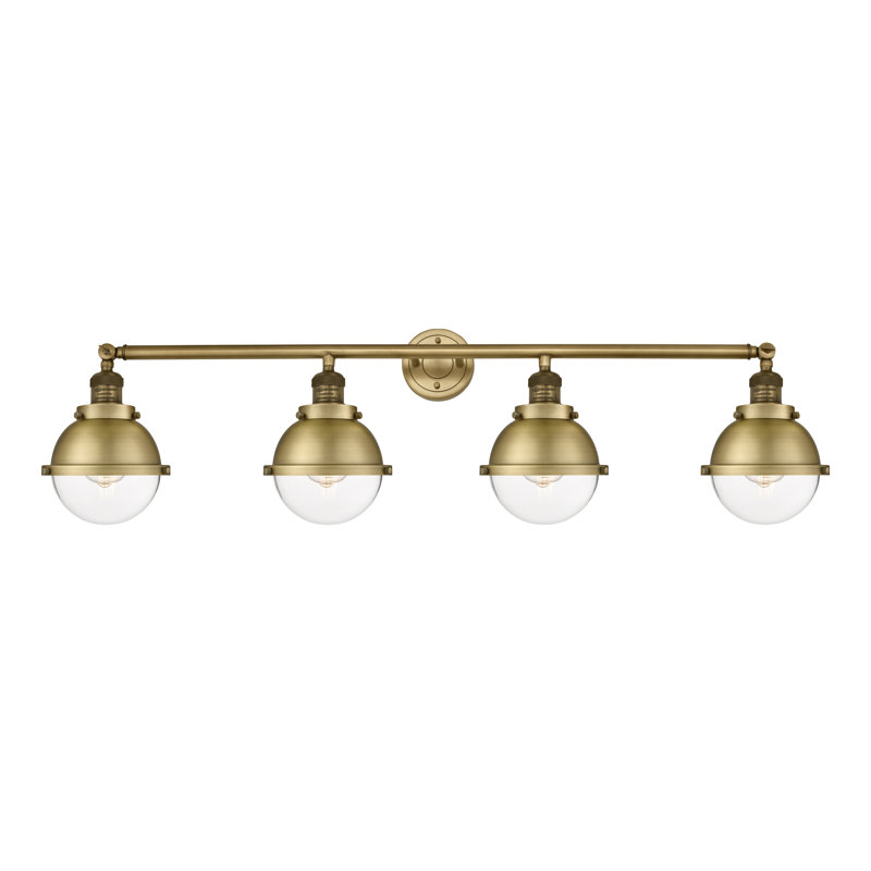 Shauna 4 - Light Vanity Light, Incandescent, Brushed Brass, Clear