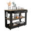 Light Oak Kitchen Island with Drawer Shelves and Casters-2115054624-2087912515