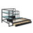 Modern Gaming Daybed with Integrated LED Lighting, Built-in Charging Station & Storage Drawers-435603462