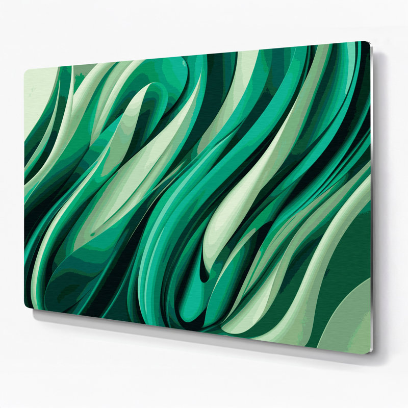 Gradient Abstract 20 Green Metal Wall Art, 16" H x 20" W