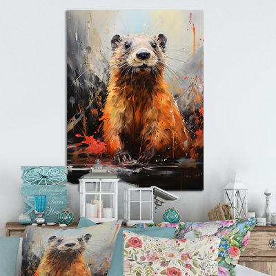 Brown Dance Beaver II - Beaver Metal Wall Art