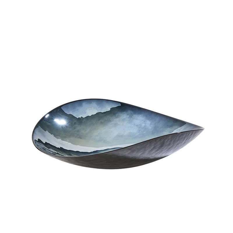 Obsidian Glass Abstract Charger