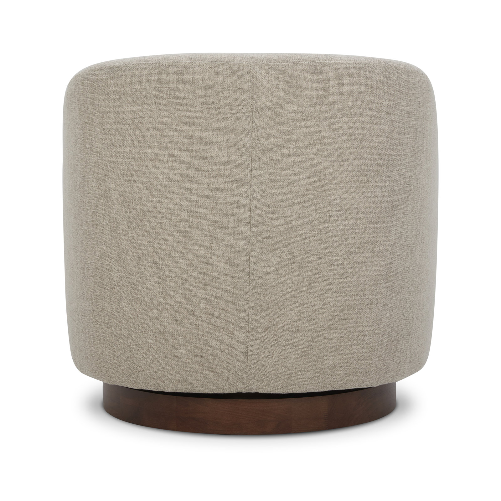 Bennett Upholstered Swivel Barrel Chair, Effie Flax Performance Linen