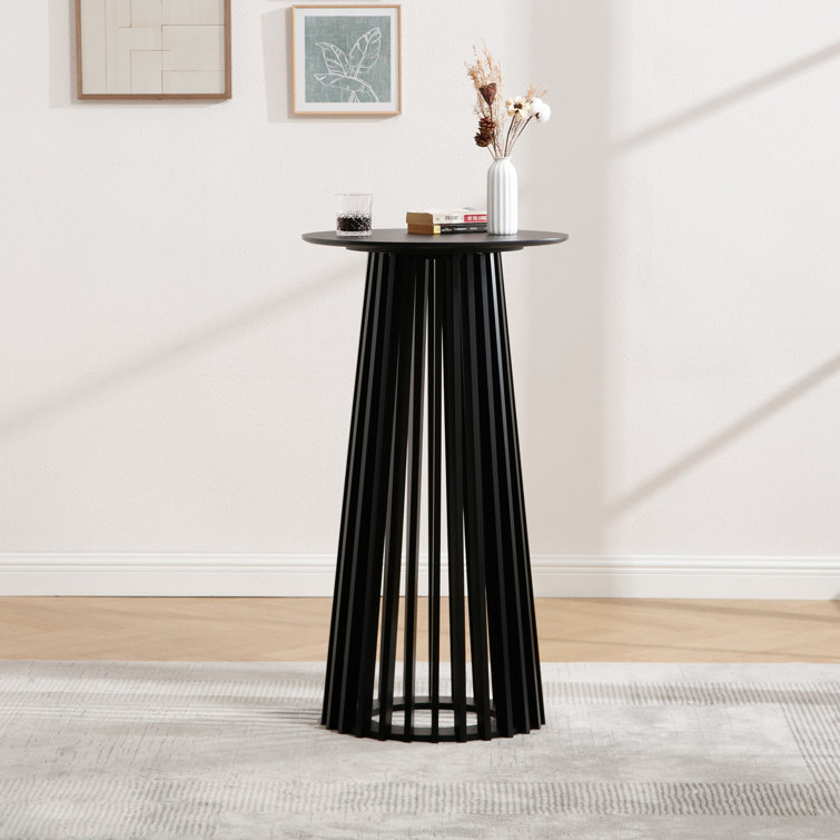 43.5’’ H Modern Round Bar Table, Solid Wood Base Bar Table For Dining Room