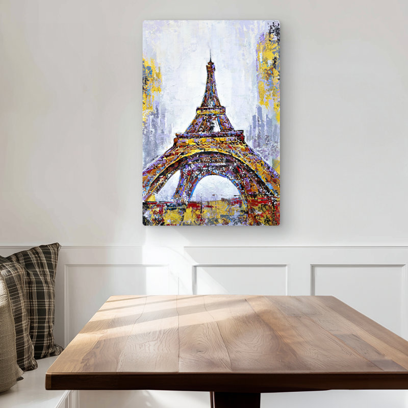 Abstract Paint Splash Eiffel Tower - Metal Print for Home Decor