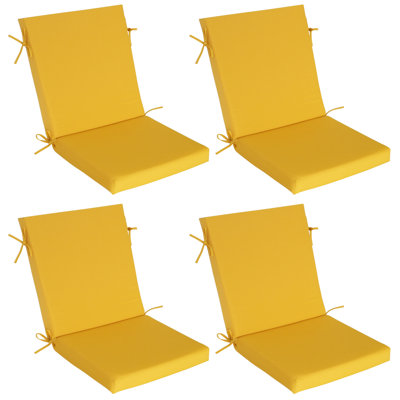 Coussins de chaise d'extérieur 21 po x 44 po x 3,15 po (ensemble de 4), coussin de patio en mousse viscoélastique avec bordure en cascade