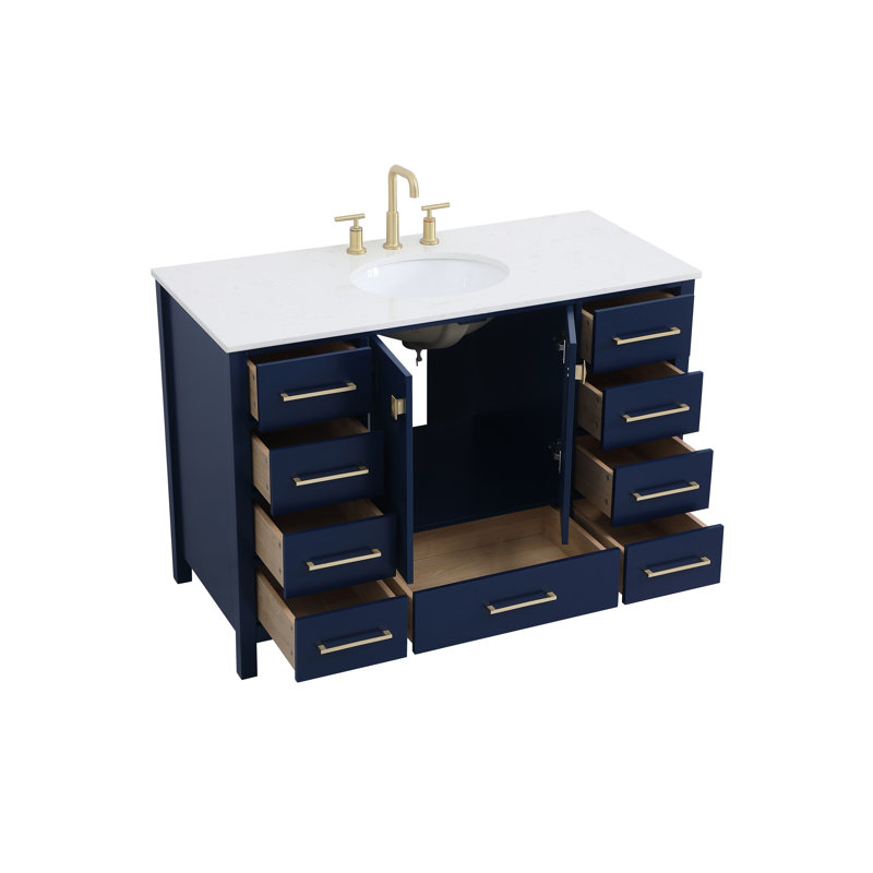 Ensemble de meuble-lavabo simple 48 po Irene, Bleu