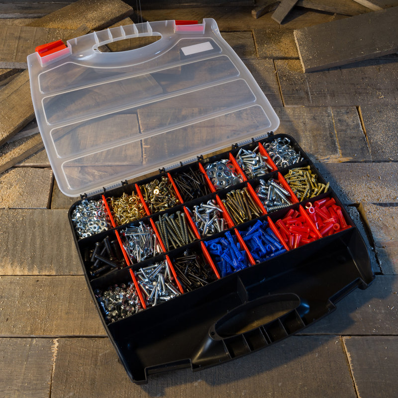 Étui de rangement portable avec serrure, 23 compartiments et séparateurs amovibles Stalwart