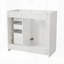 Meuble-lavabo autoportant en bois massif avec 3 tiroirs et portes à fermeture douce, parfait pour les solutions de rangement modernes (lavabo non inclus).-129882934-129882935