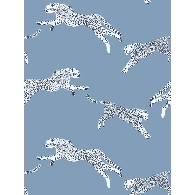 Leaping Cheetah Sahara Wallcovering, Cloud Nine