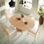 Ensemble de table de salle à manger en bois massif pour 4 personnes avec plateau extensible et chaises rembourrées-1341675082