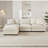 Space-saving Sectionals With Storage, Durable Polyester L-shaped Sofa For Home