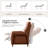 Mid-Century Modern Push-Back Wood-Framed Leather Recliner-827639081