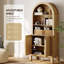 Ensemble de 2 garde-manger arqués de 71 po de hauteur, ensemble de 2 présentoirs en bois avec portes et tablettes réglables, armoire Mid-Century moderne et polyvalente pour la salle à manger, la chambre à coucher-91310473