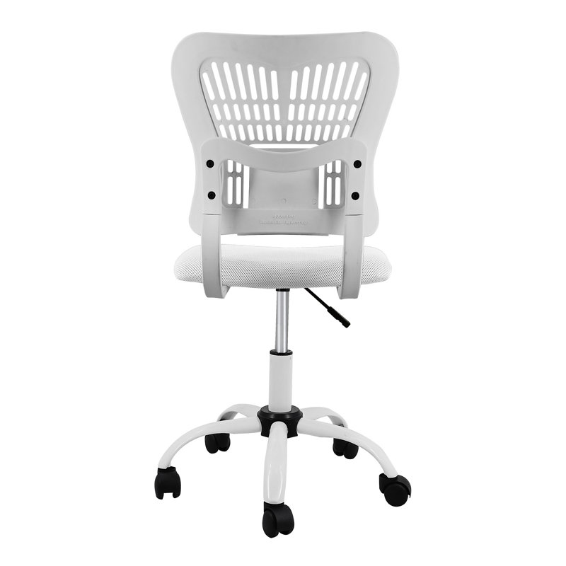Fauteuil de jeu et de course pivotant ergonomique Inbox Zero, Blanc
