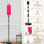 Lampe sur pied rose fuchsia en feutre, tissu uni vibrant et abstrait, intensité variable, style moderne, avec télécommande et interrupteur au pied, abat-jour haut, idéal pour salon, chambre ou bureau.