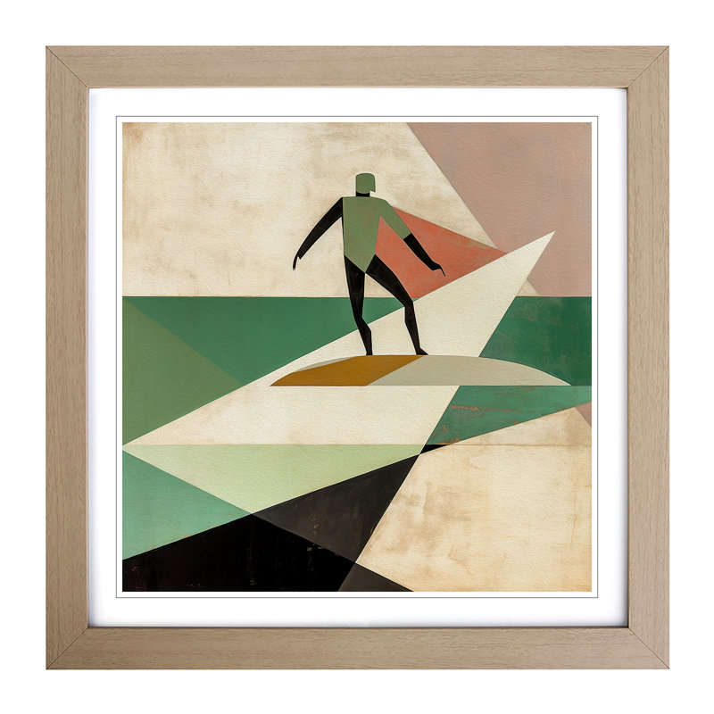 Surfing Suprematism - Framed Print, Oak