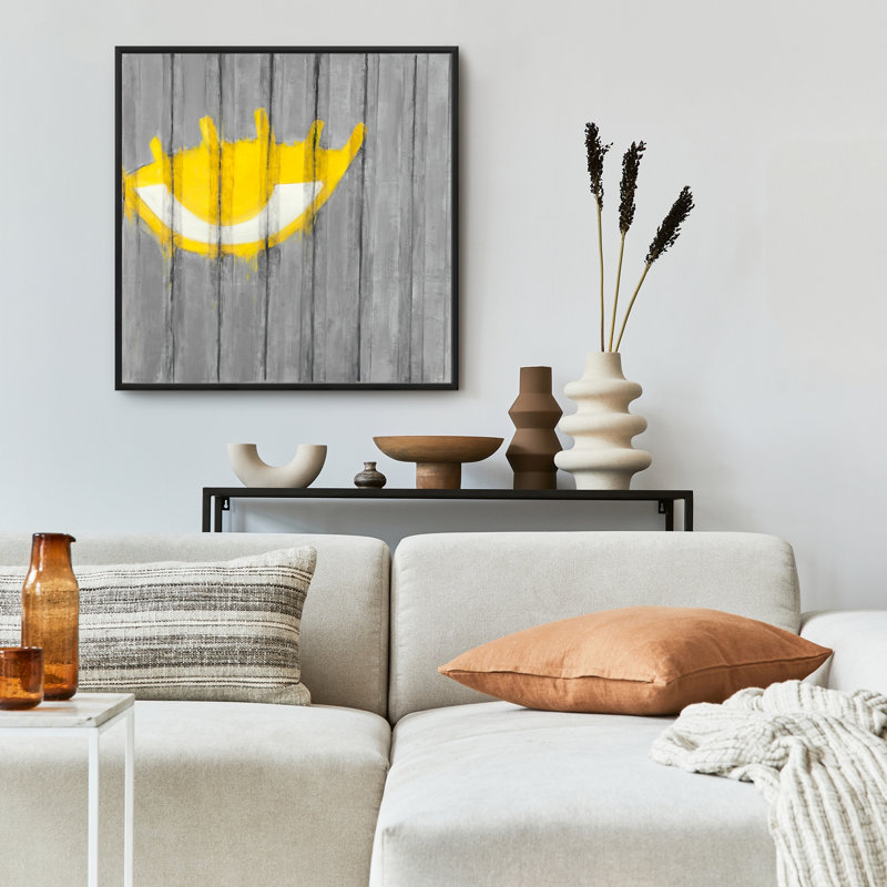 Yellow Eye Graffiti Container - Industrial Framed Canvas Art