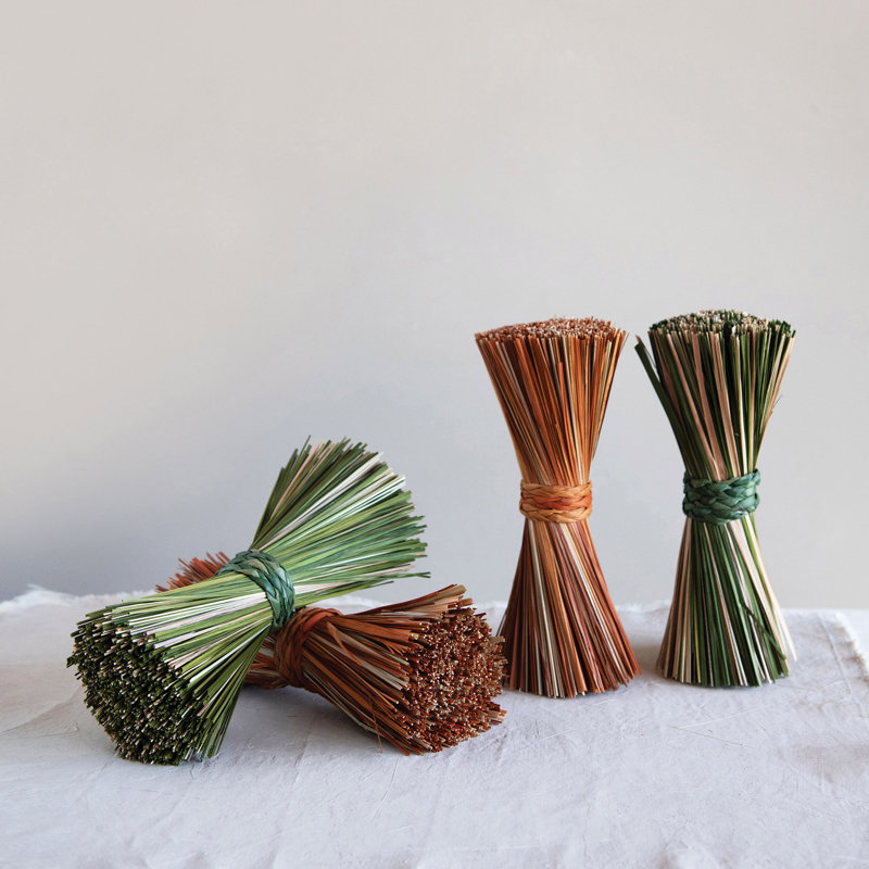 Ensemble 2 pièces d'herbe avec attache tressée