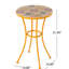 La table de bout de patio jaune en céramique et en fer ajoute une ambiance gaie de 21,62 po Grande construction