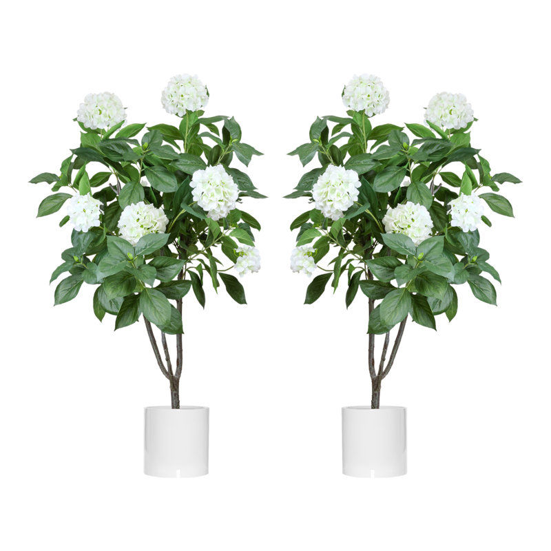 5' Hydrangea Drop-In Trees with Fiberstone Pots