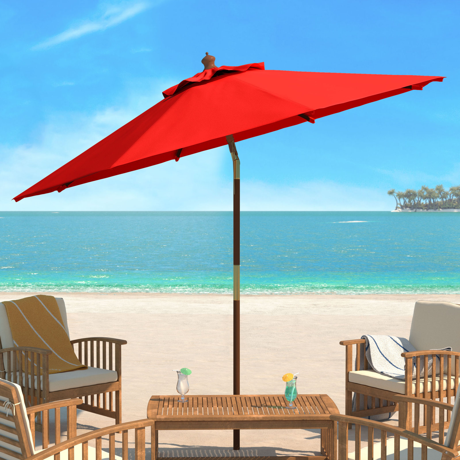 Aldan 8.8' Market Umbrella, Red