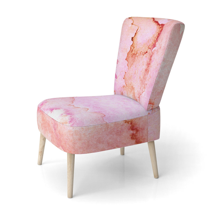 «Emry - Peinture rose et orange - Chaise d'appoint rembourrée moderne
