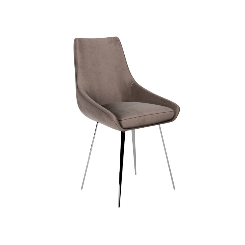 Anaias Velvet Upholstered Side Chair, Beige