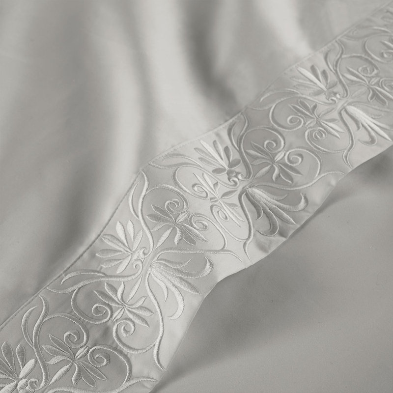 Ariane Sheet Set, Gray, Queen Sheet Set + 2 Pillowcases