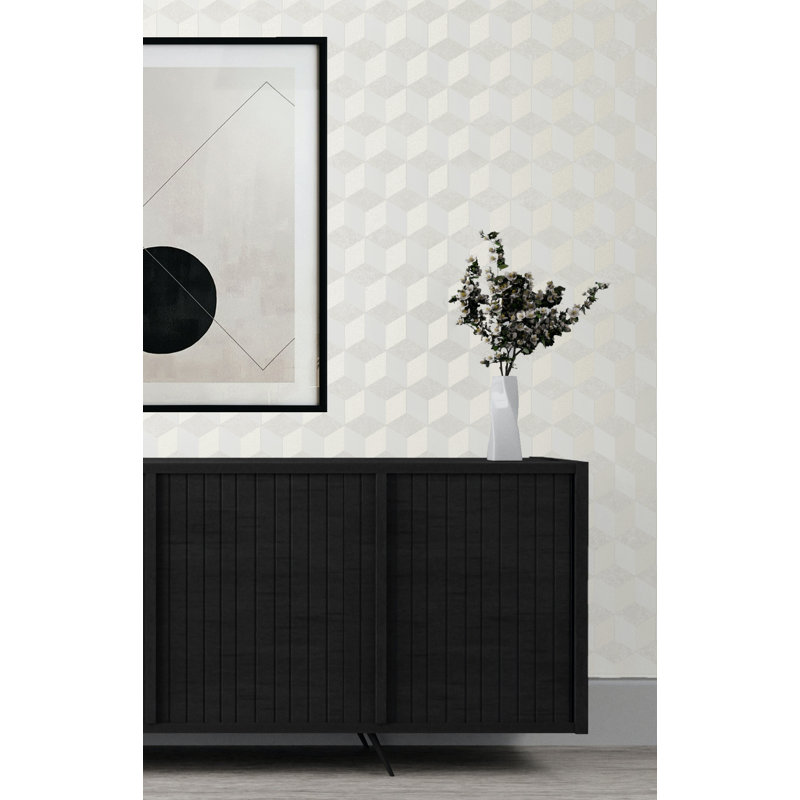 Fort Calhoun 10.05m x 53cm Wallpaper Roll, White
