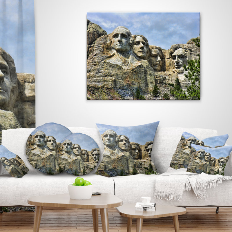Coussin décoratif photographie de paysage «Mount Rushmore South Dakota» Schafer Designart