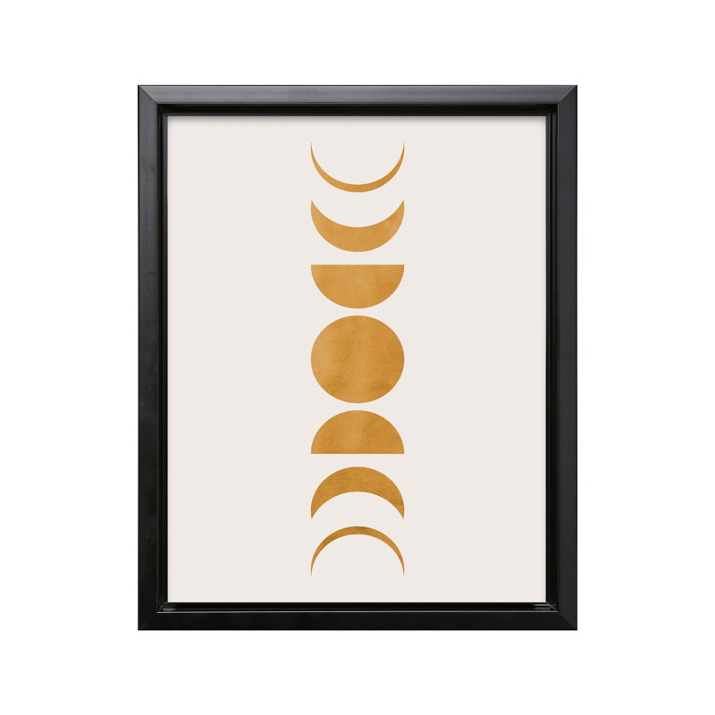 Phases de la lune no 1, Cadre noir, Canevas, H 16 po x l 20 po