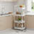 White 4-Tier Rolling Storage Cart, Slim & Wheeled, Kitchen Office Snacks Diapers Organization-121701391