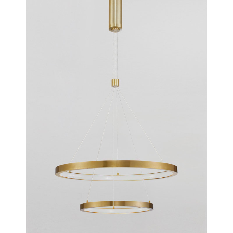 1 - Light LED Unique/Statement Pendant, Gold