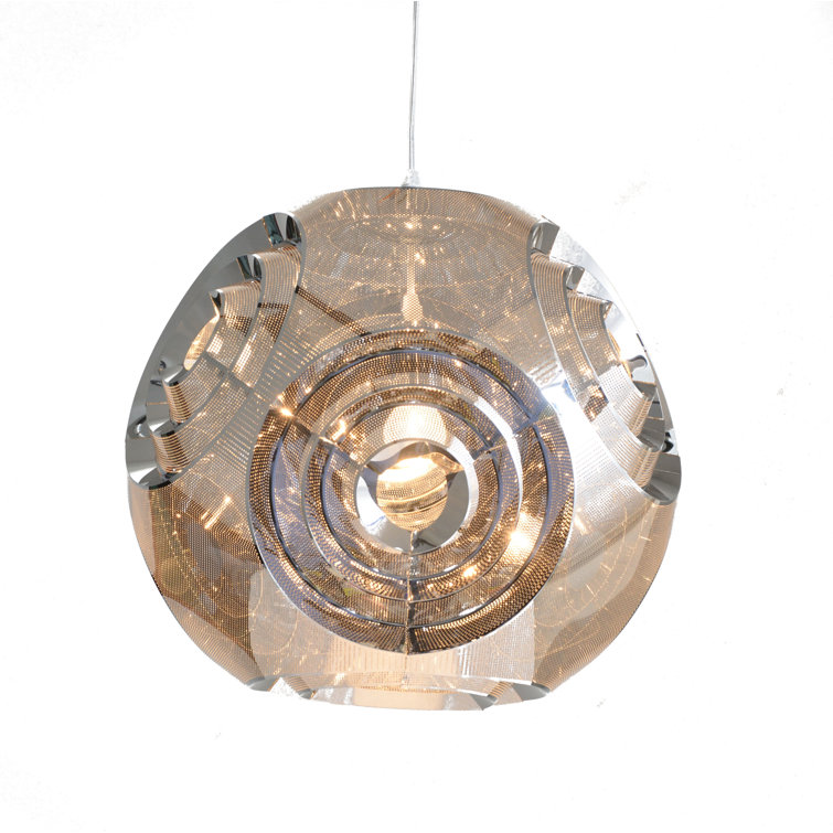 Gotcher 1-Light Chrome Single Pendant With A Stainless Steel ORB Shade