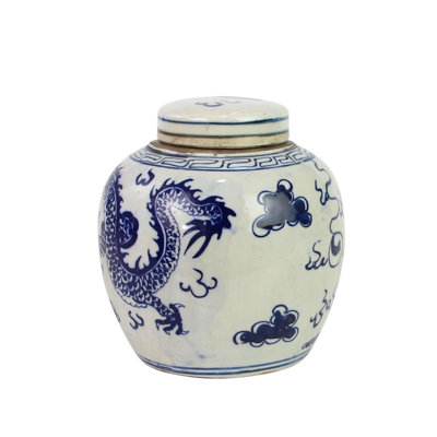 Blue/White 7" Indoor / Outdoor Porcelain Ginger Jar