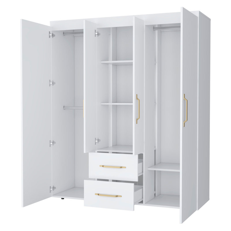 Armoire blanche 2 portes tout-en-un