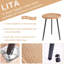 Table d'appoint ronde en rotin moderne, finition canne décorative, table de chevet multifonctionnelle-123399514