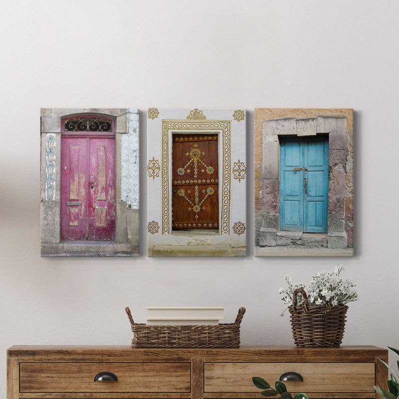 Porte topaze - ensemble de 3 reproductions de photos sur toiles tendues, H 27 po x l 54 po x P 1 po