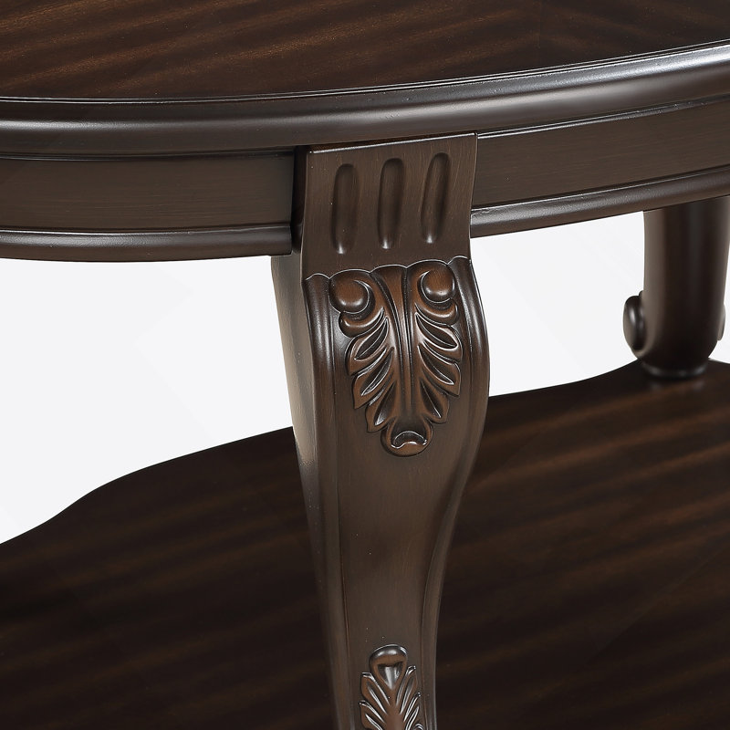 Mairie 42-inch Oval Wood Coffee Table, Espresso, Espresso