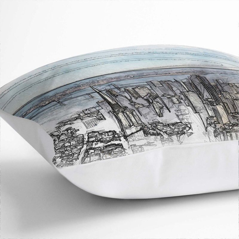 Abstract Square Cushion, 55cm H x 55cm W x 20cm D, White