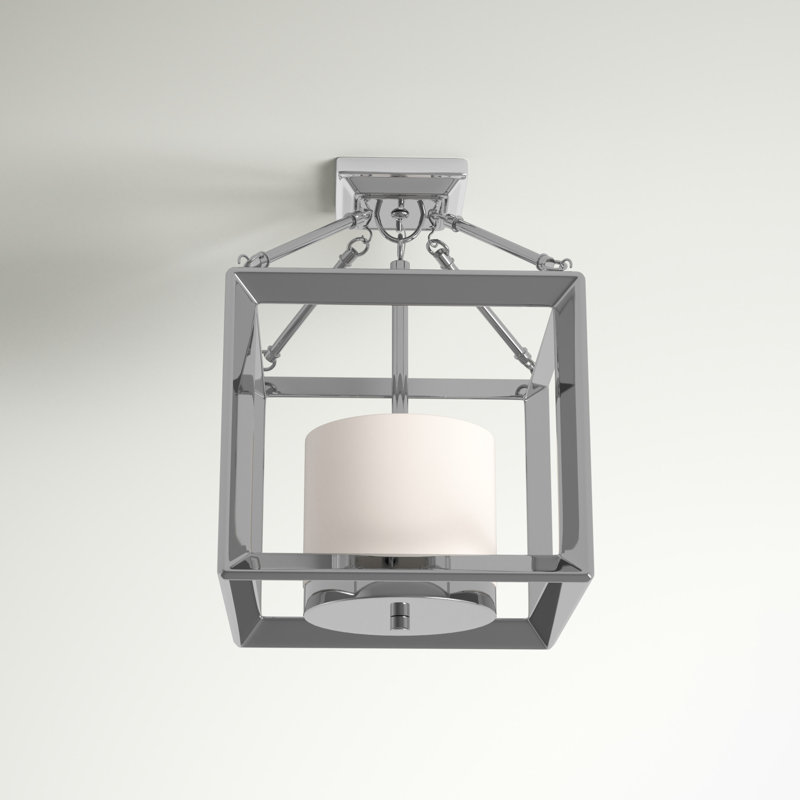 Plafonnier semi-encastré à trois lumières de 11,75 po Averee, Chrome