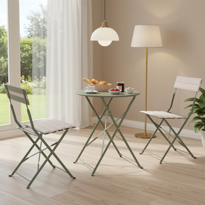 3-Piece Folding Patio Dining Set With Comfortable Cushions by Ebern Designs