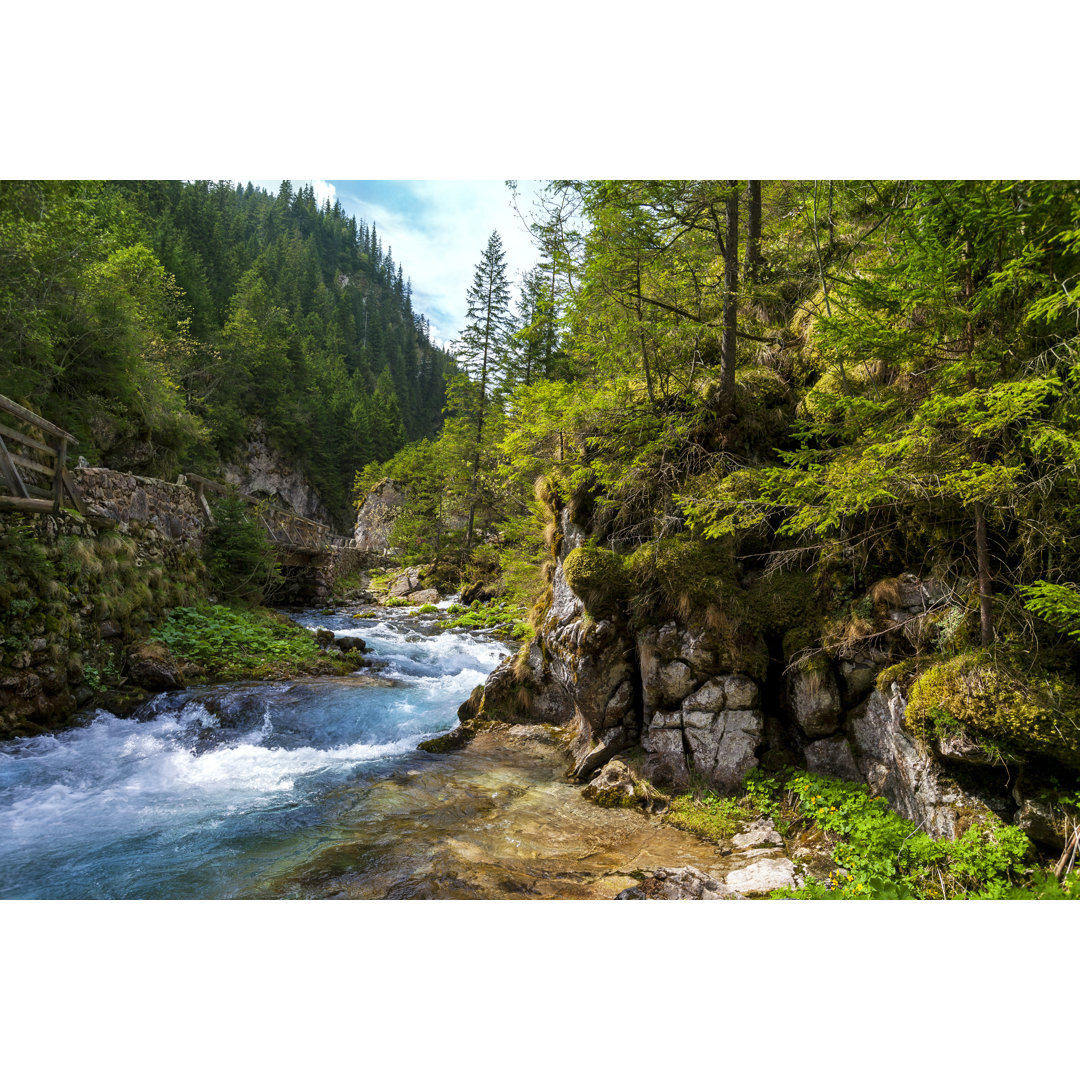 Fluss in den polnischen Bergen von Avalon_Studio - Leinwand Kunstdrucke