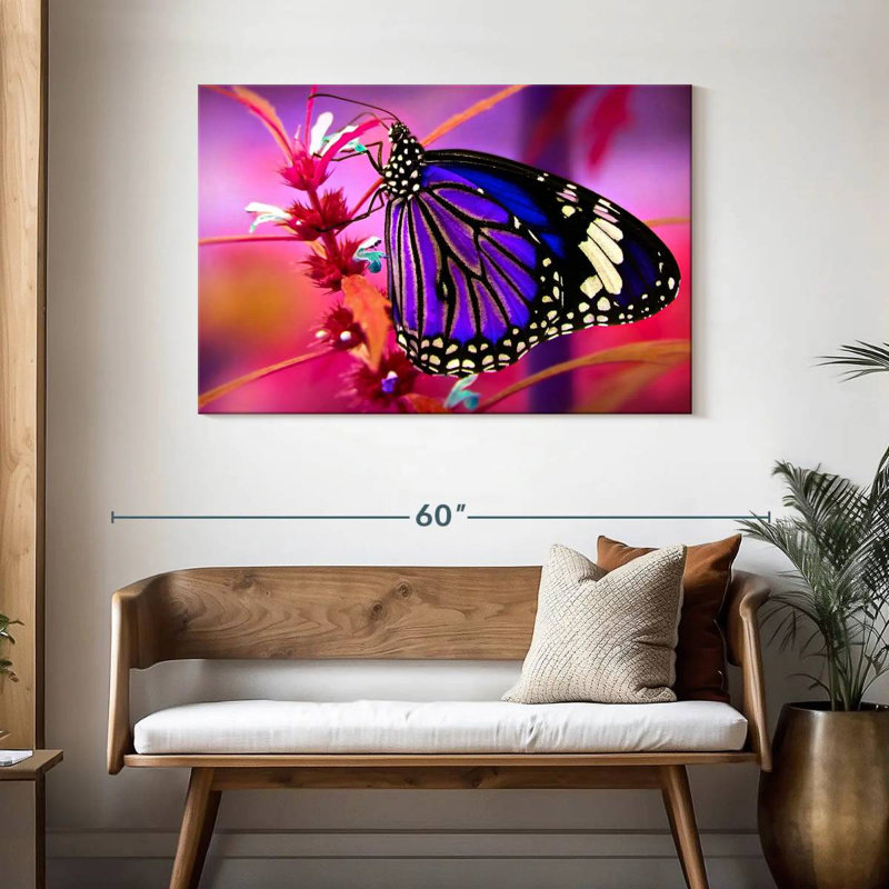 Brampt magnifique papillon mauve, H 30 po x l 45 po